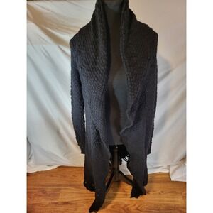 Thom Krom Black Size XS 100% Wool Avant-garde Distressed Cardigan